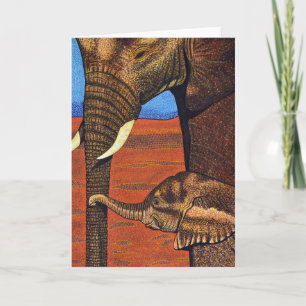 Carte de voeux des éléphants africains