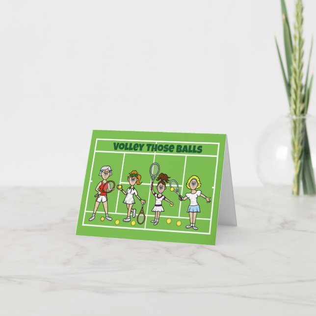 Carte de voeux des joueuses de tennis (Devant)