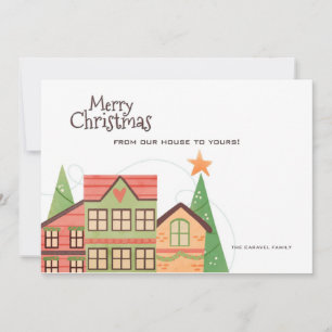 Carte de voeux des maisons de Noël