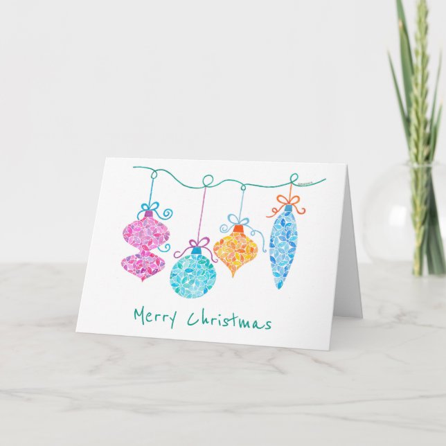 Carte de voeux des ornements de Noël (Devant)