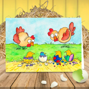 Carte de voeux des poussins de Pâques par Nicole J