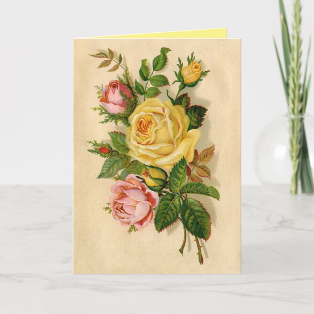 Carte de voeux des Roses Vintages (Devant)