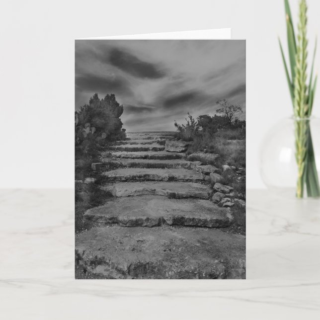 Carte de voeux d'escaliers de roche (Devant)
