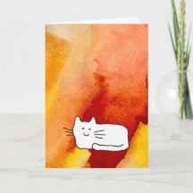 Carte de vœux dessinée en ligne de chat de bande d