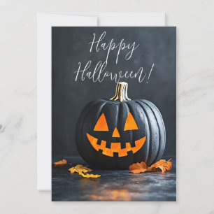Carte de vœux d'Halloween aux citrouilles rustique