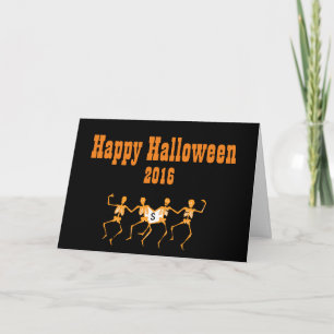 Carte de voeux d'Halloween avec crâne dansant