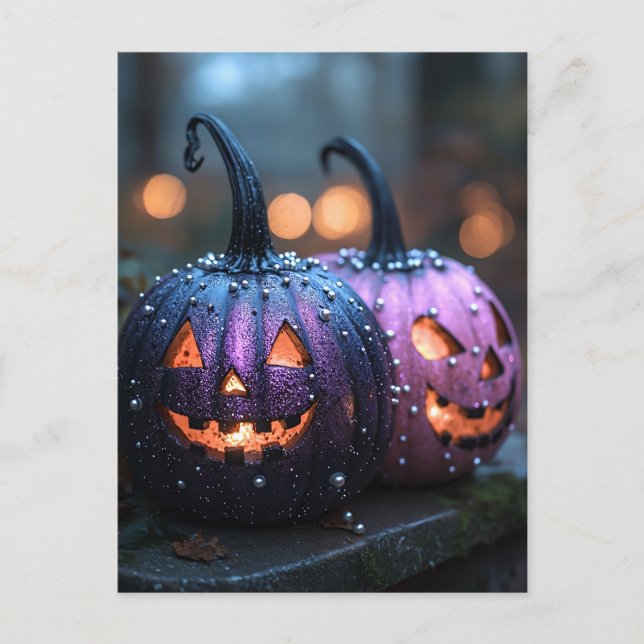 Carte de vœux d'Halloween citrouille effrayante (Devant)