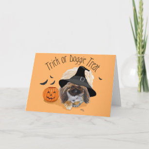 Carte de voeux d'Halloween Pekingese