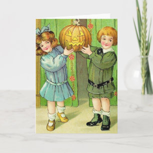 Carte de voeux d'Halloween victorienne