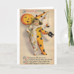 Carte de voeux d'Halloween victorienne
