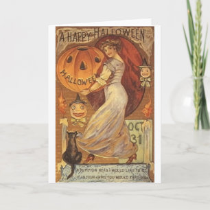 Carte de voeux d'Halloween victorienne
