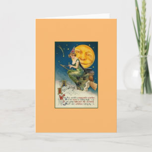 Carte de voeux d'Halloween victorienne
