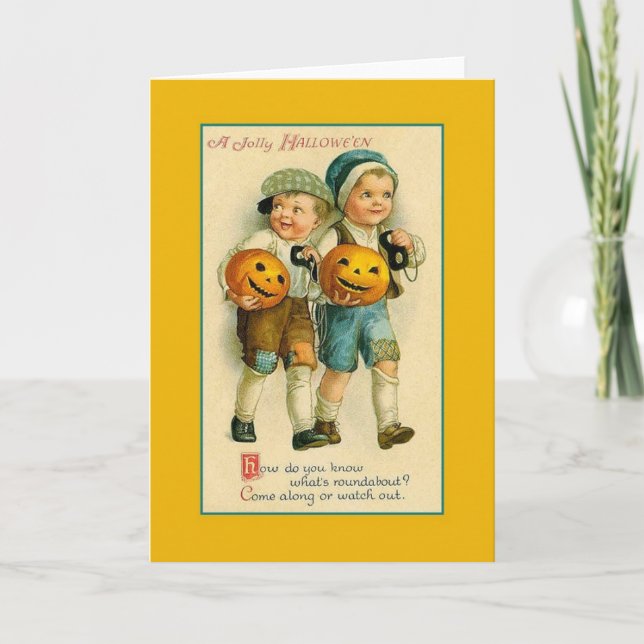 Carte de voeux d'Halloween victorienne (Devant)