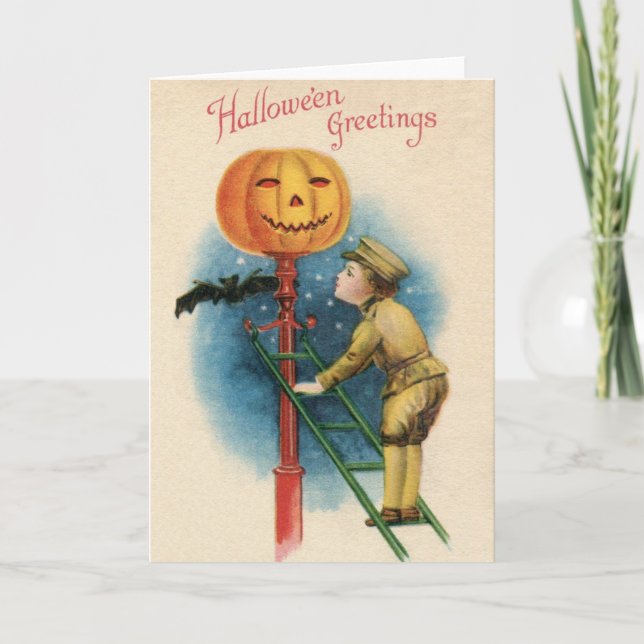 Carte de voeux d'Halloween victorienne (Devant)