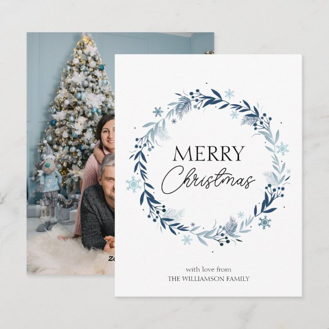 Carte de voeux d'hiver Joyeux Noël (Devant / Derrière)