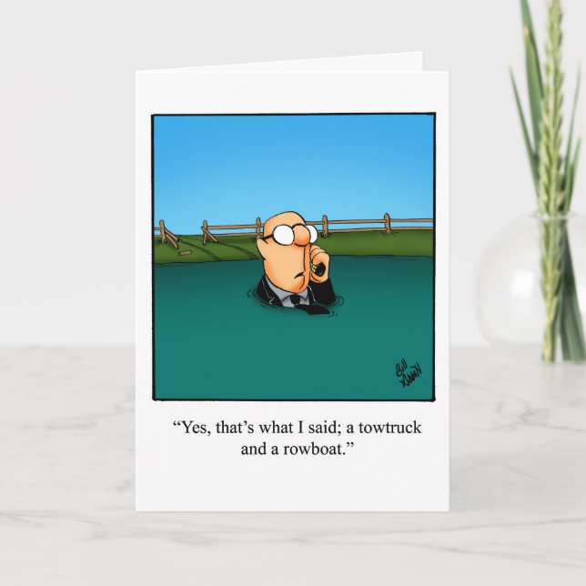 Carte de voeux d'Humour d'anniversaire tardif (Devant)