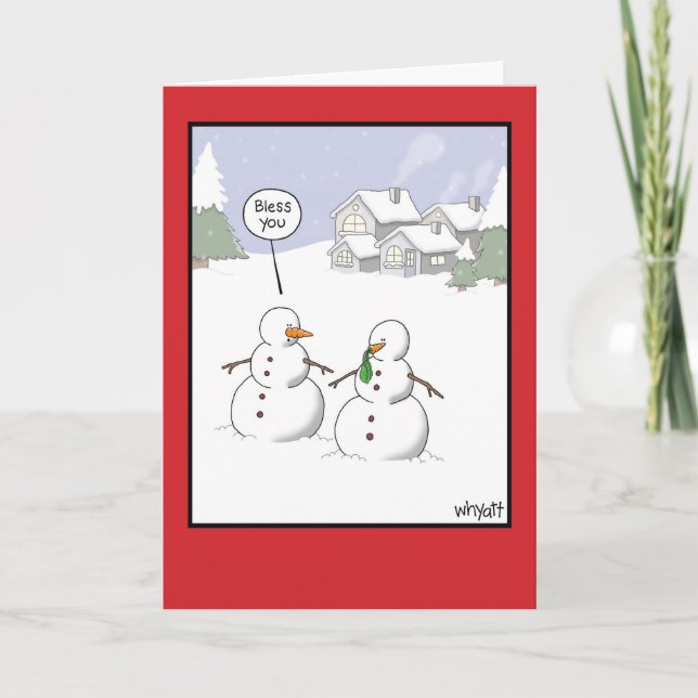 Carte de voeux d'humour de Noël d'éternuement de (Devant)