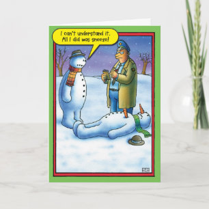 Carte de voeux d'humour de Noël d'éternuement de