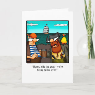 Carte de voeux d'Humour Pirate d'anniversaire