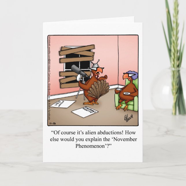 Carte de voeux d'Humour Thanksgiving personnalisab (Devant)