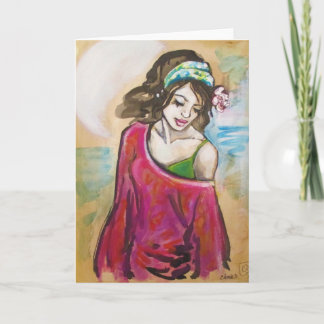 Carte de voeux d'impression d'art "de fille de