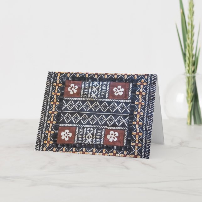 Carte de voeux d'impression de tissu de Tapa des (Devant)
