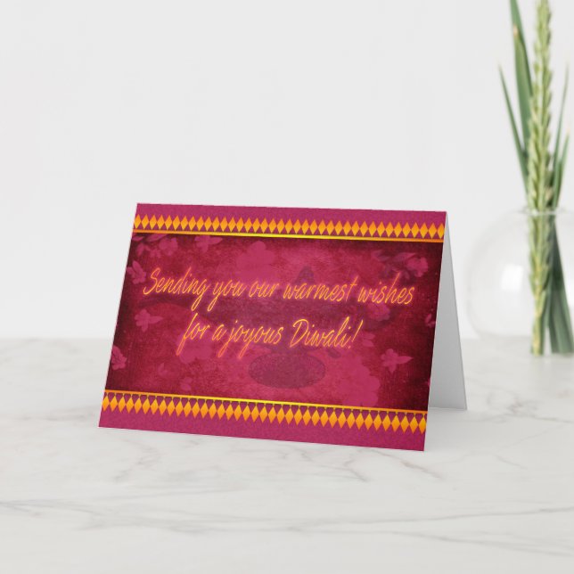 Carte de voeux Diwali avec Lampe (Devant)