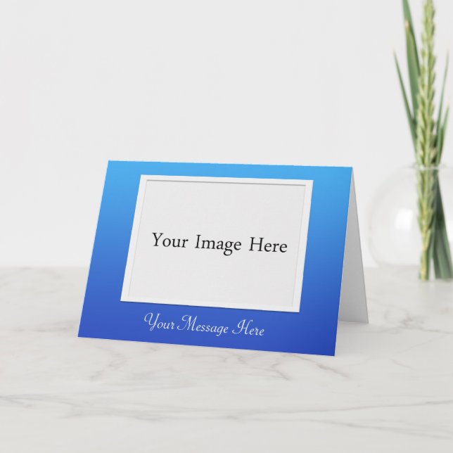 Carte de voeux do-it-yourself cadre photo bleu (Devant)