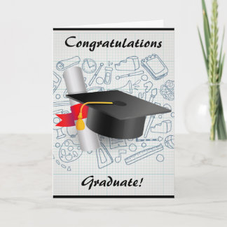 Carte de voeux d'obtention du diplôme