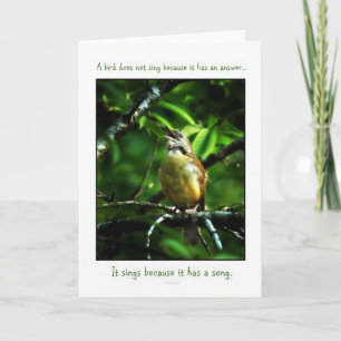 Carte de voeux d'oiseau chanteur