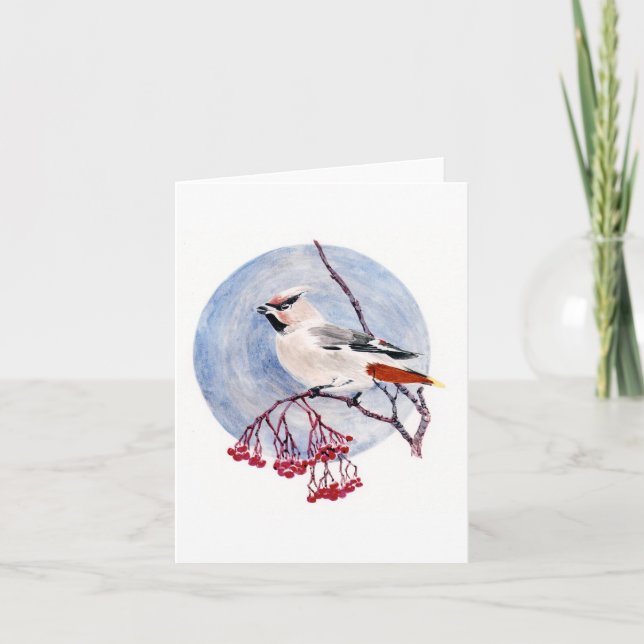 Carte de vœux d'oiseau d'hiver (Devant)