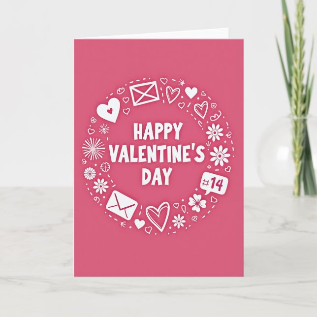 Carte de vœux Doodle pour la Saint-Valentin (Devant)