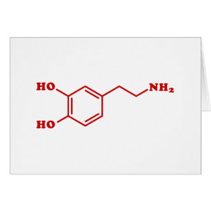 Carte de voeux Dopamine formule chimique moléculai