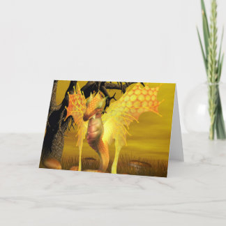 Carte de voeux d'or de dragon