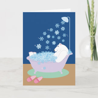 Carte de voeux d'ours blanc