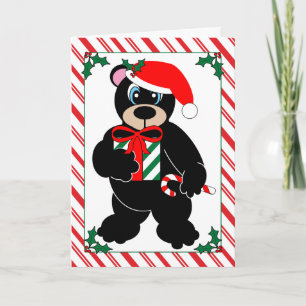 Carte de voeux d'ours de Noël