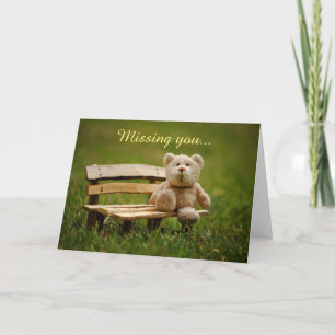 Carte de vœux d'ours en peluche Vous manquez