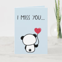 Carte de vœux d'ours panda solitaire vous manque