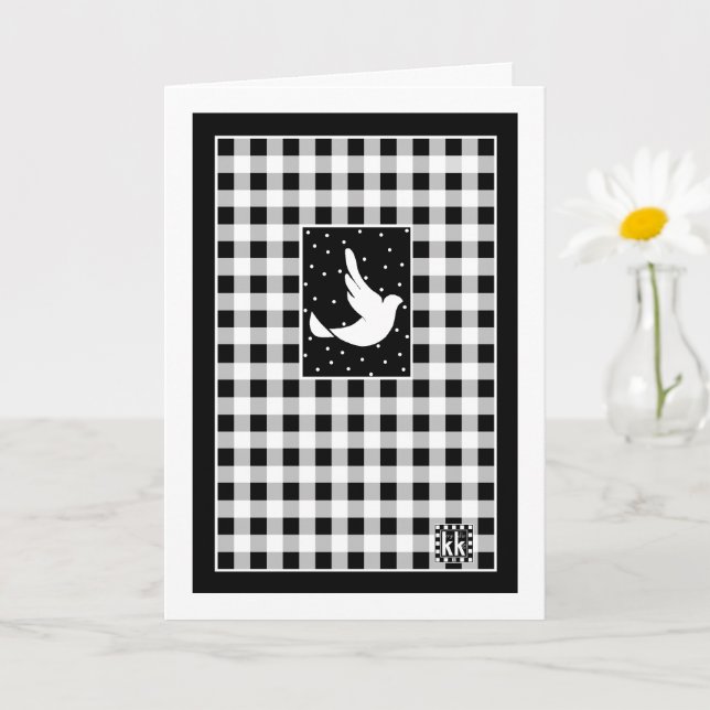 Carte de voeux Dove On Snowy Sky (Petite plante)