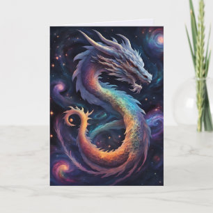 carte de vœux dragon cosmique