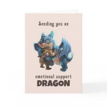 Carte de voeux Dragon de support émotionnel