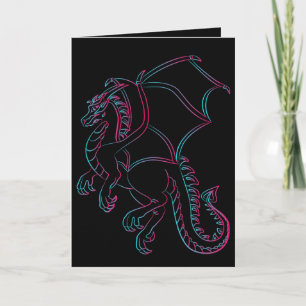 carte de voeux dragon volant