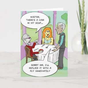 Carte de voeux drôle - cheveux en ma soupe