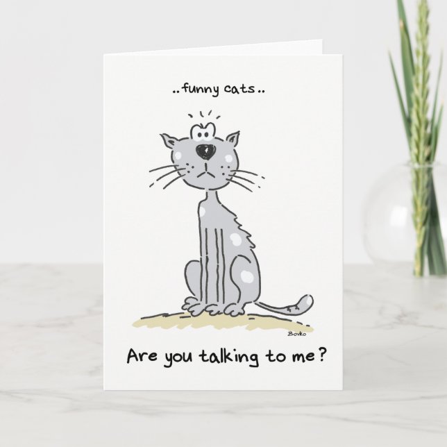 Carte de voeux drôle de citations de chats (Devant)