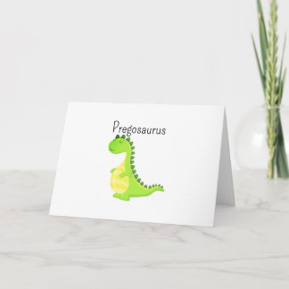 Carte de vœux drôle de dinosaure enceinte Pregosau