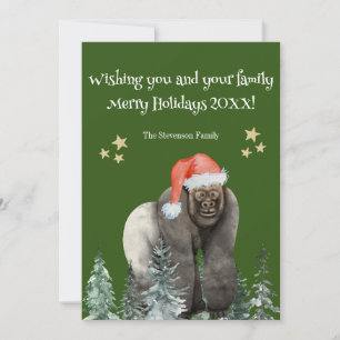 Carte de vœux drôle de gorille père Noël joyeux No