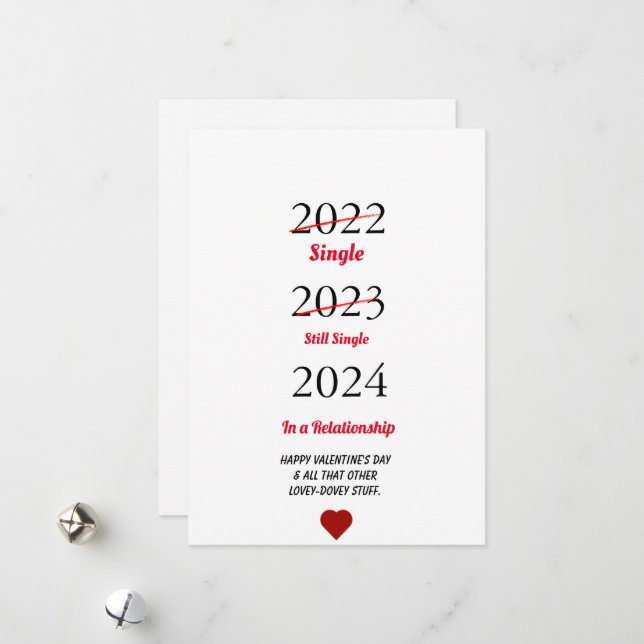 Carte de vœux drôle de la Saint-Valentin (Devant/Arrière en situation)