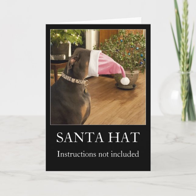 Carte de voeux drôle de Noël de casquette de Père (Devant)