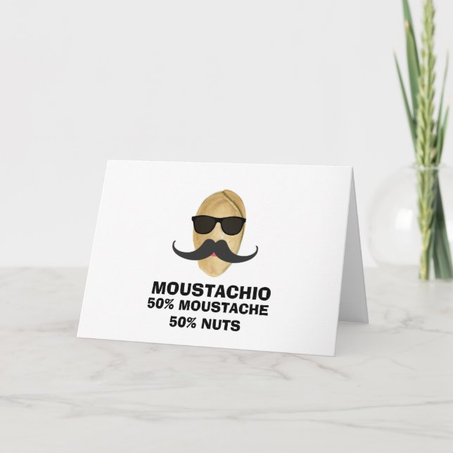 Carte de voeux drôle de pistache de moustache (Devant)