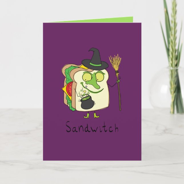 Carte de vœux drôle de sorcière d'Halloween pour s (Devant)